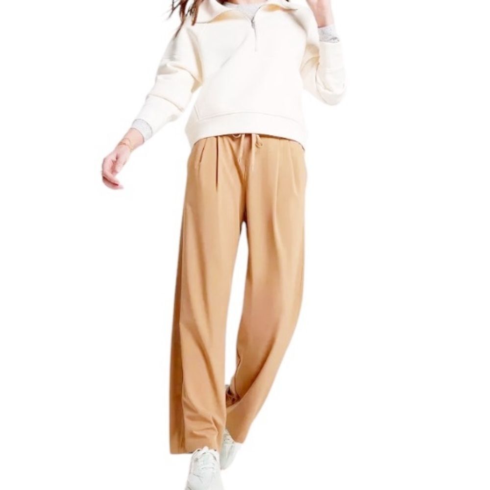 CALIA Women's Tan High Rise Pleated Truelight Wide Leg Pants Size Medium NEW
